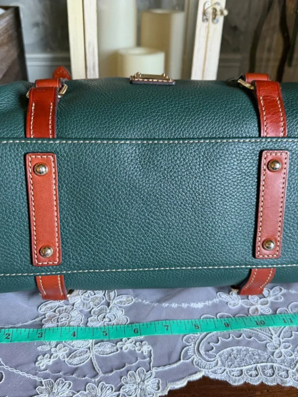 Dooney & Bourke Pebble Grain IVY GREEN Small Satchel Handbag Purse